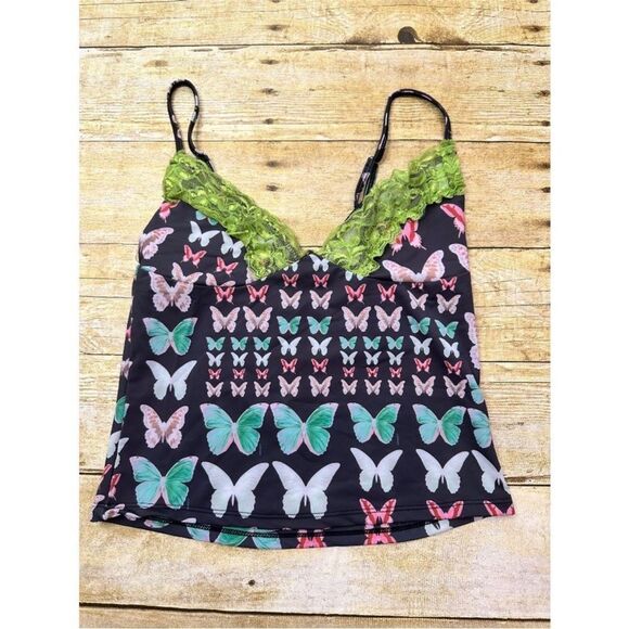 OMIGHTY butterfly lace cami top size s y2k - Picture 2 of 4